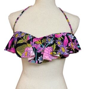Victorias Secret Garden Floral Bikini TOP Removal Neck Strap Small Preowned